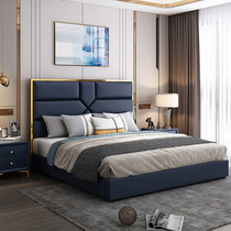 American light lavish genuine leather bed 1 8 m double bed main bedroom with wedding bed modern minimalist soft bunk bed 1 5 m storage large bed