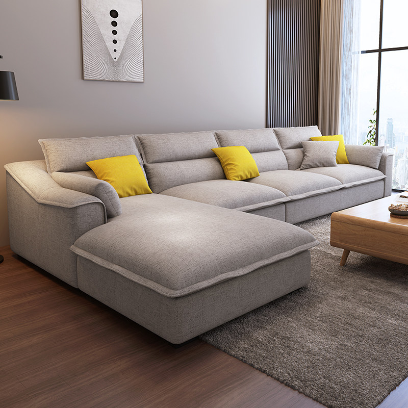 Fabric sofa simple modern living room size apartment Nordic technology cloth latex fabric sofa combination set