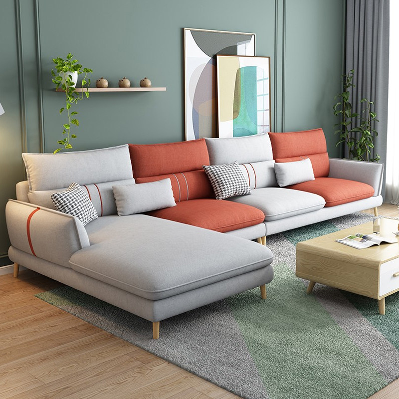 Fabric sofa Nordic modern minimalist modern living-room small family tech cloth Latex Fabric Sofa Combination Suit