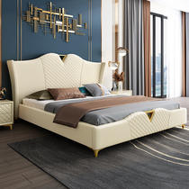 Light Extravagant Innet Red Bed Double Bed Master Bedroom STORAGE WEDDING BED 1 8 m SMALL FAMILY TYPE BED MODERN MINIMA GENUINE LEATHER BED