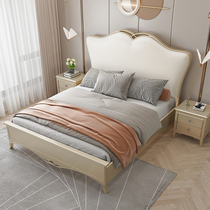 American solid wood bed modern light lavish bed European style large bed master bedroom 1 8m double bed storage 1 5m princess bed wedding bed
