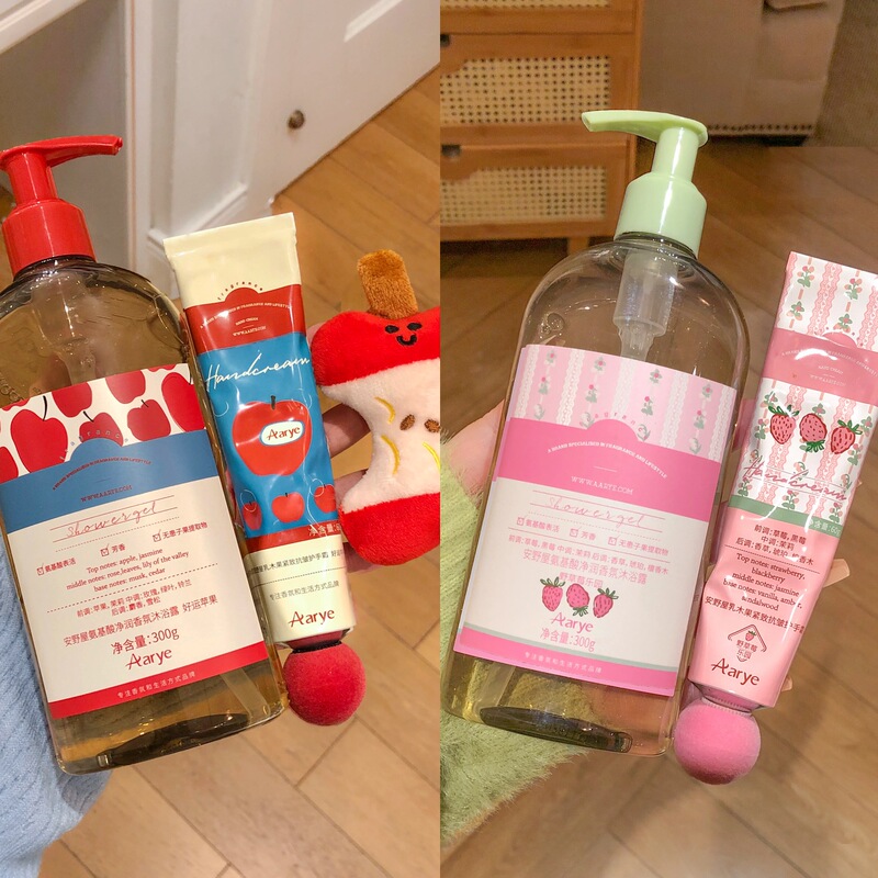 【New Fragrance】Aarye Annoya Amino Acid Good Luck Apple Shower Gel Wild Strawberry Shower Gel Guava Island