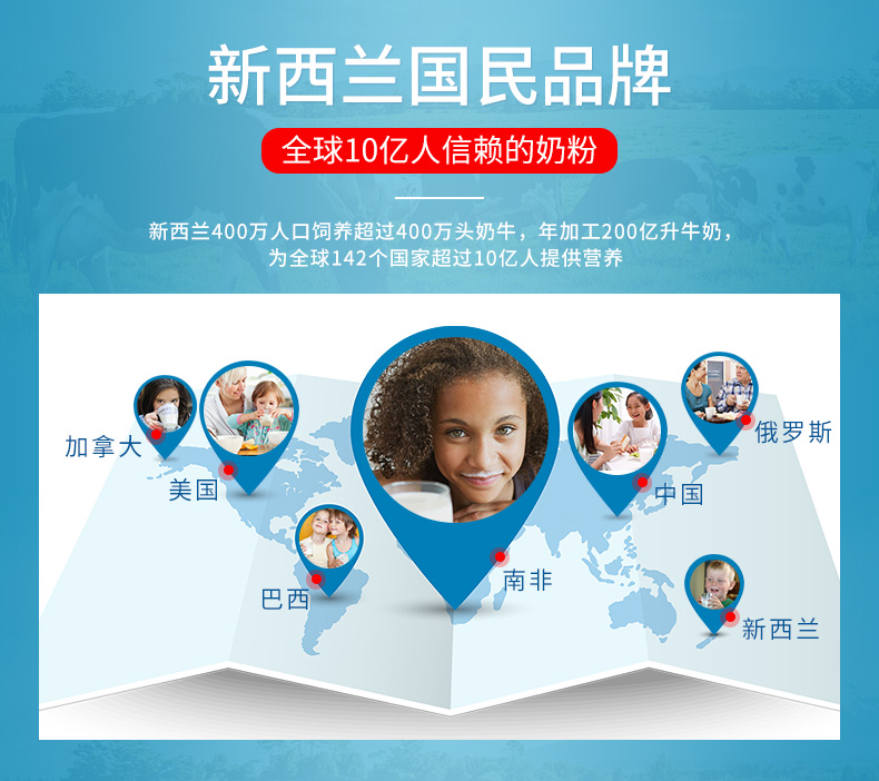 新西兰国民品牌 安佳 成人全脂奶粉 1kg 图2