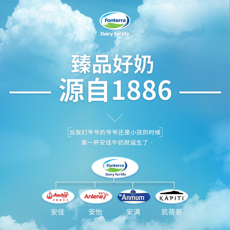 新西兰国民品牌 安佳 成人全脂奶粉 1kg 图1