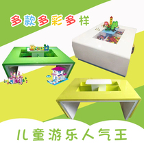 (Coupon discount 30)Childrens puzzle compatible large particle magnetic blocks Building blocks table Beaded multi-function toy table