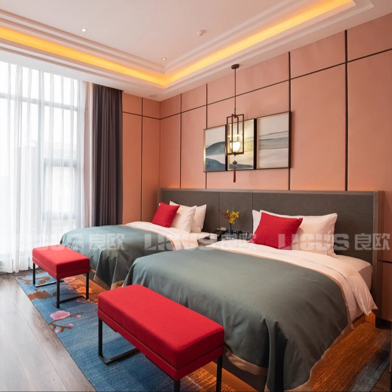 Liangou star hotel furniture standard room full set chain hotel hotel bed homestay apartment room bed express hotel