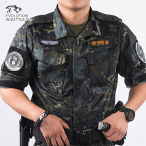 Tiger Camp anti-terrorism camouflage combat suit Night instructor suit Black MC camouflage camouflage camouflage suit for training suit suit top CP