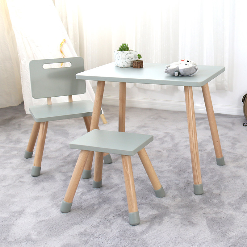 Children's tables and chairs suits small tables writing table Kindergarten table Learning household early teaching desk Baby's small square table