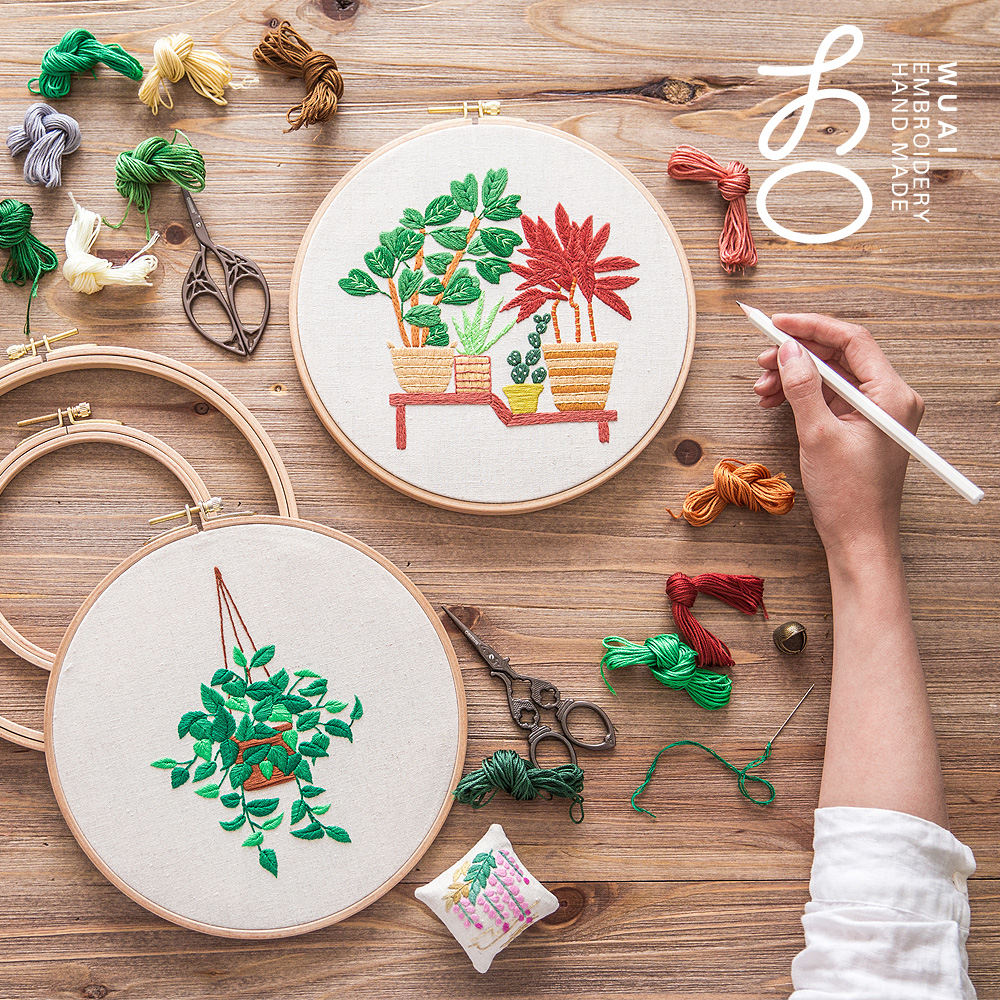 Embroidery handmade class diy European plant material package Zero-based novice cloth three-dimensional embroidery teaching blessing gift