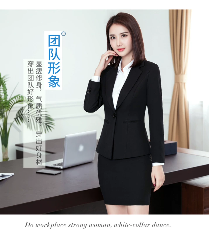Áo khoác vest nữ nhỏ màu đen 2018 thu đông 2018 mới chuyên nghiệp đầm nữ công cụ phiên bản Hàn Quốc của bộ đồ vest nữ