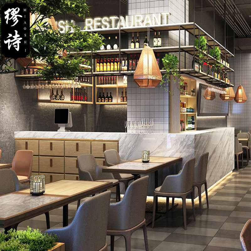Custom Milk Tea Shop Baking shop Cash Counter Front Desk Reception Desk Cafe Dining Room Creative Corner Bar Table Reception Desk