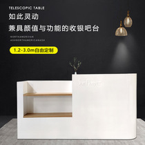 Simple white paint cashier shop Small clothing store Bar counter Beauty salon Barber shop Front desk reception