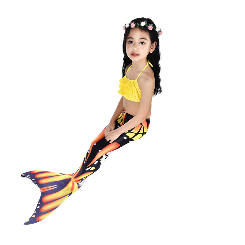 Mermaid tail swimsuit children's clothing girls baby swimsuit three pieces set split swimsuit bikini
