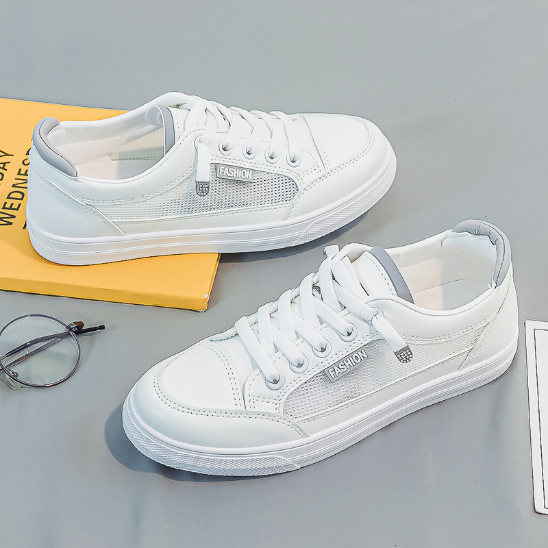 Women's White Sneakers 2026 New Spring/Summer Thin Versatile Casual Flat Slip-On Sneakers Breathable Trendy