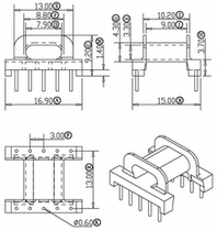 EPC17 transformer skeleton magnetic core single slot horizontal 5 5 5 YTZ-1702 ten sets one pack