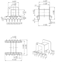 EE42 Transformer core skeleton Bakelite skeleton Ferrite core Power supply core horizontal skeleton 6