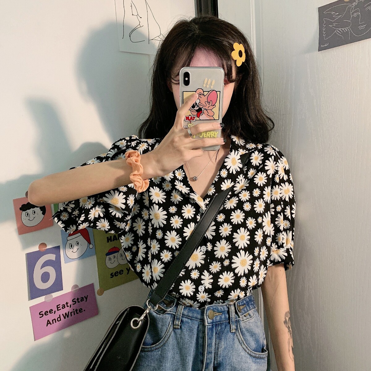 2021 New 100 hitch-style loose chicks shirt foreign women design with little crowdsourced blouses