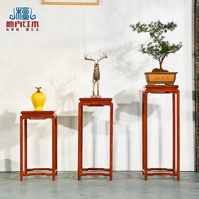 Red Wood Flower Racks Flowers Pears Wood Pendulum Pieces Shelf Modern Minimalist Hedgehog Purple Sandalwood Floor Living Room New Chinese Flower Pots Shelf