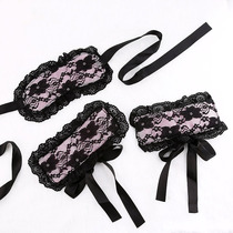 SM lace eye mask handcuffs bundled and flirty adding mystery blindfolded bracelets bound to the bed alternative toys for women