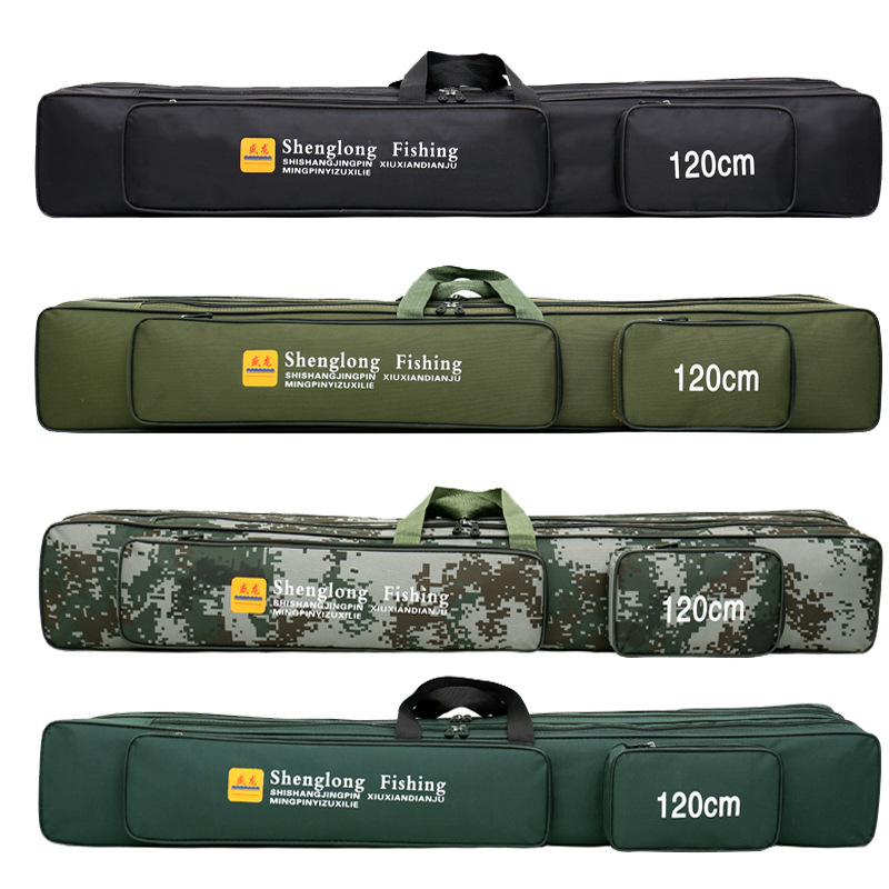 Fishing gear bag 1 25 m 1 2 m 80cm90cm double layer of fish rod bag waterproof fishing bag camouflak