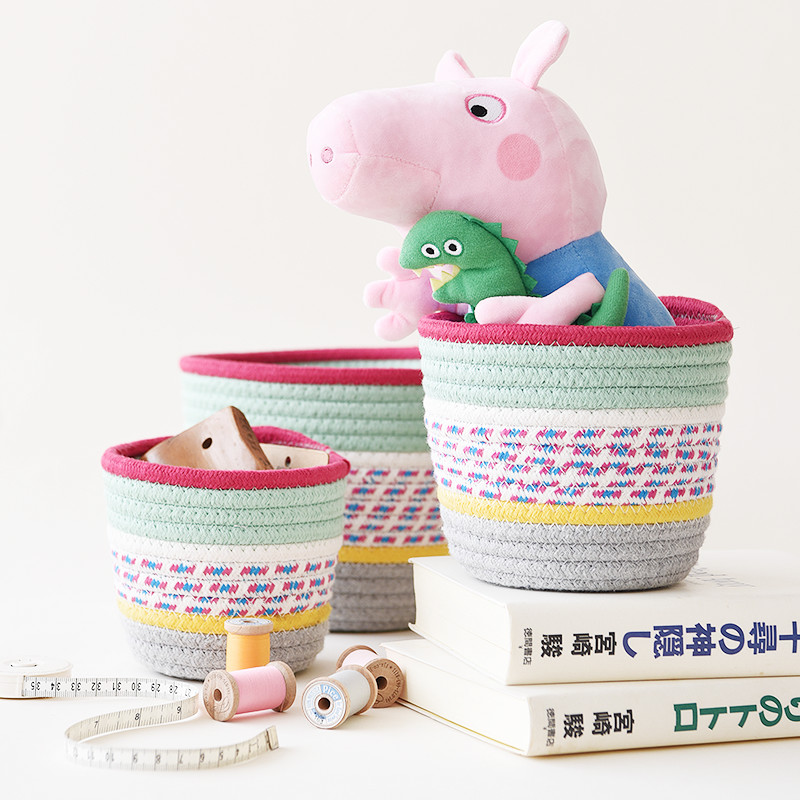 GOING HOME cotton color cotton basket baby children's clothing sundries toy basket dirty clothes basket storage basket