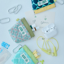 Japanese mini wireless Bluetooth headset small bag pendant bus card lipstick keychain coin storage bag cloth bag