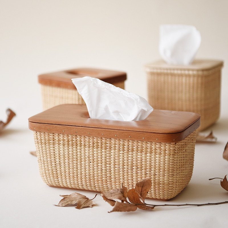 Indonesian Imported Vines Tissue Box Nordic Ins bathroom Living room Home Extraction Tissue Paper Box Car On-board