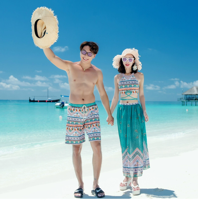 Đồ bơi đôi nữ 2018 bikini mới ba mảnh thời trang gợi cảm ngày lễ quần nam đi biển quần bơi - Vài đồ bơi