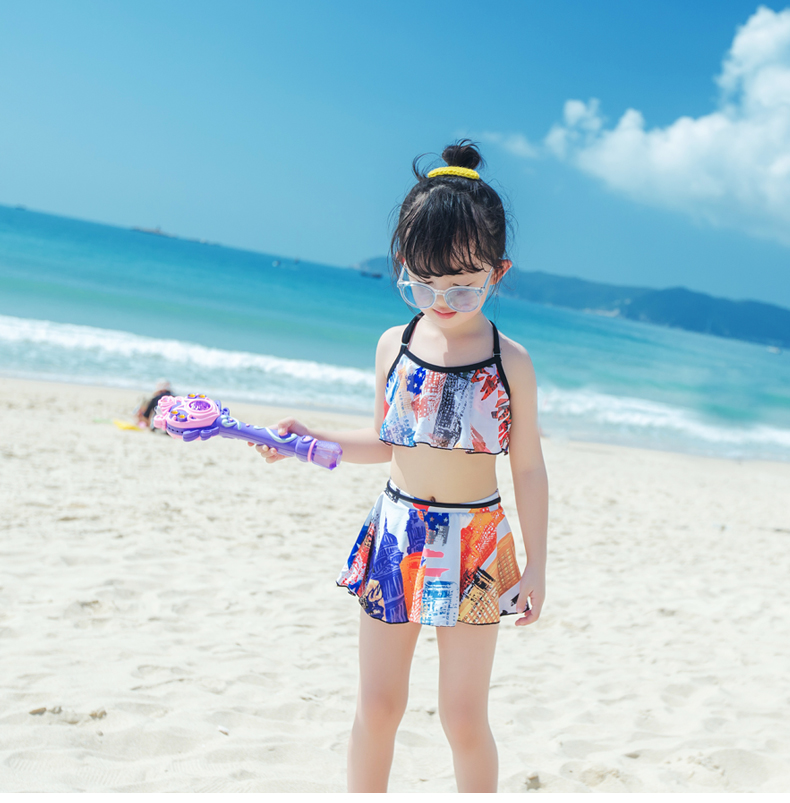 Đồ bơi nữ thời trang 2018 cho bé gái váy xẻ phù hợp với bé nhỏ bé gái 2-4-6-8-10 tuổi - Bộ đồ bơi của Kid đồ bơi trẻ em