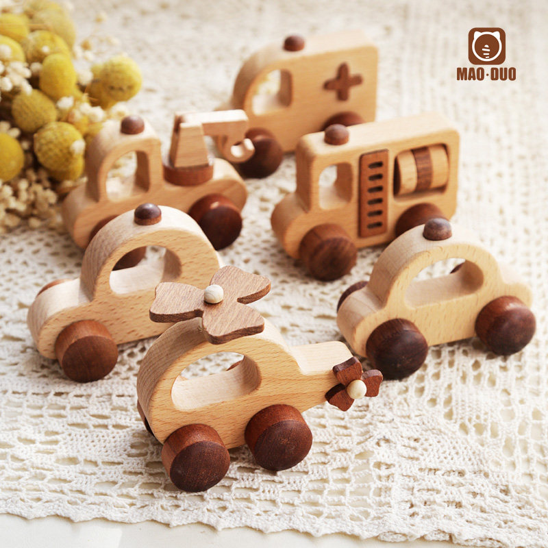 Two-year-old baby toy 1-2 year old small car Children's plane fire truck wood three-year-old boy birthday present-Taobao