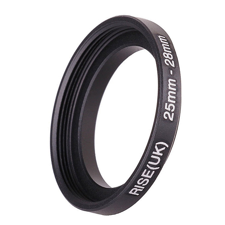 25-28mm filter adapter ring 25 lens to pick up 28 filter lens 25 external thread turn 28 internal thread small turn large