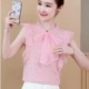 Áo sơ mi voan của phụ nữ mùa hè 2021 áo sơ mi thời trang phương tây mới hợp thời trang mỏng ngắn tay cổ tích siêu cổ tích áo sơ mi ren - Áo sơ mi chiffon ren