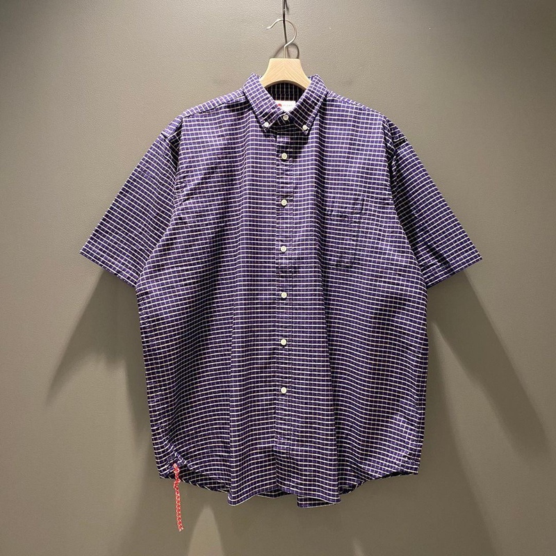 Beams Japan Loose Check B.D Shirt Japanese-Made Red Rope Plaid Short-Sleeved Shirt 21Ss Beams Japan Loose Check B.D Shirt Japanese-Made Red Rope Plaid Short-Sleeved Shirt 21Ss