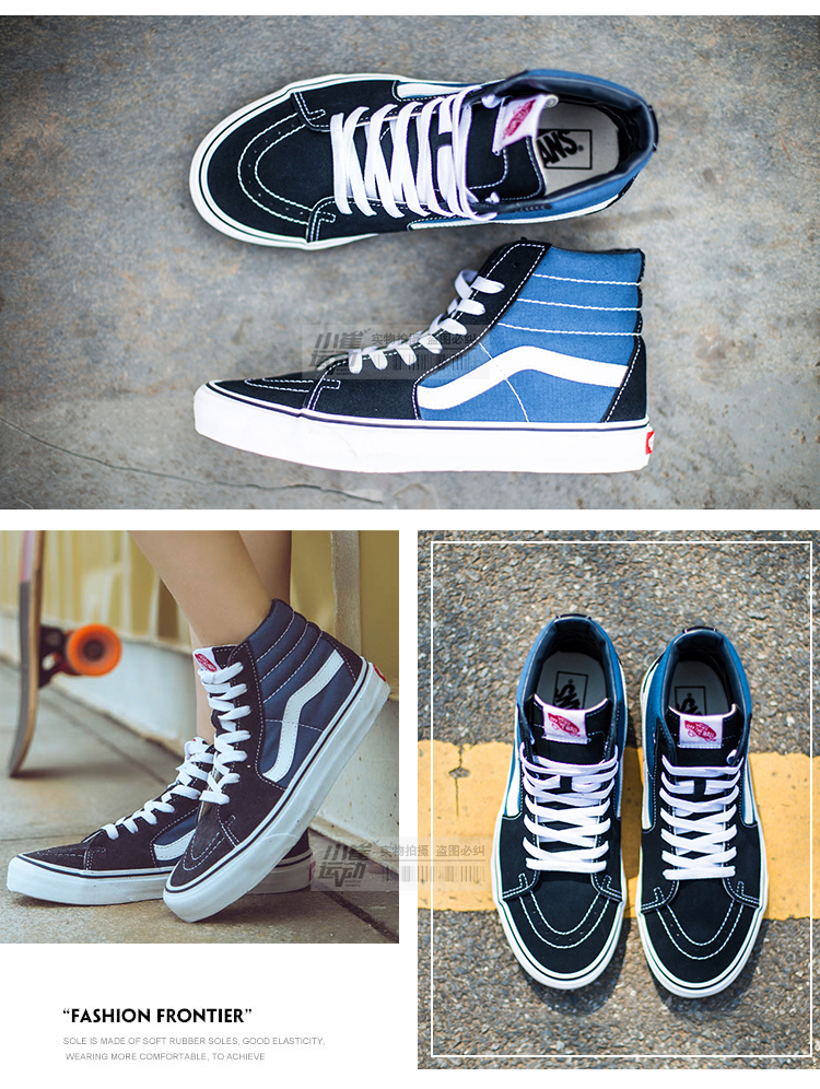 Xiao Cui Sports VANS Hải quân Blue Couple Giúp đỡ cao Giày nam Giày nữ Giày vải Giày thường VN-0D5INVY giày the thao nam hàng hiệu