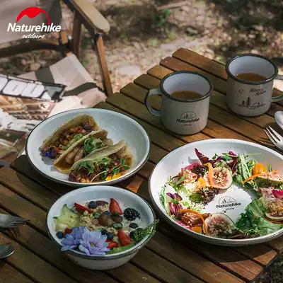 Naturehike mug picnic enamel bowl tableware plate Cup outdoor camping camping portable picnic equipment