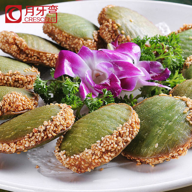 Green tea Buddha cake 300g*4 bags 10 pieces each bag green tea cake afternoon tea snack fried snack food