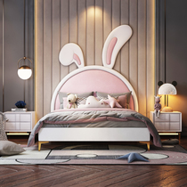 ins bedroom bed rabbit ear 1 5 meters single bed light luxury leather bed childrens bed girl princess bed rabbit bed net red bed