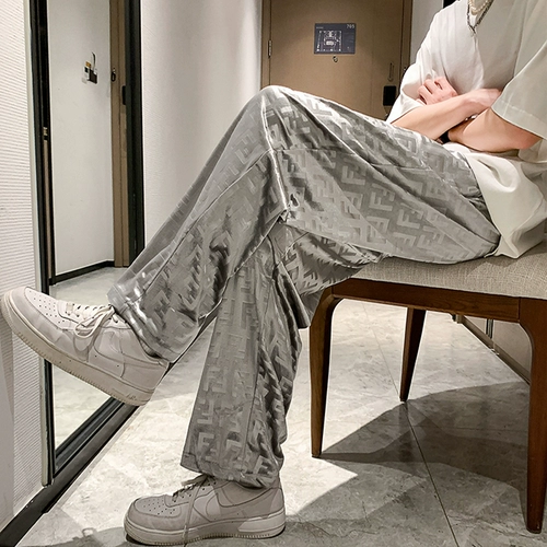 Шелковистые повседневные брюки, трендовые осенние штаны, свободный прямой крой, изысканный стиль