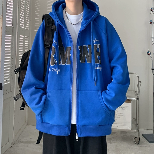 Толстовка, кардиган с капюшоном, демисезонная куртка, оверсайз, в американском стиле