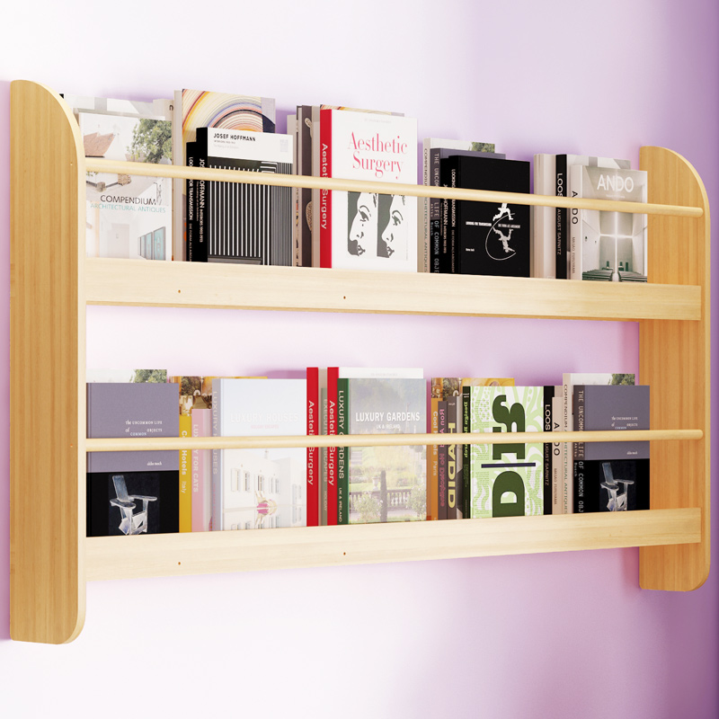 Children's bookshelves exempt from punching shelves Wall Baby Painted Benches Living Room Wall-mounted Simple accommodating headboard Small bookcase