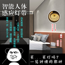 Induction light with Wireless Rechargeable human body sensing intelligent LED light non-perforated wardrobe wine cabinet shoe cabinet light