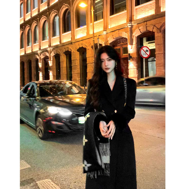 Norain does not rain French waist-hugging high-end long wool coat for women in autumn and winter temperament woolen jacket