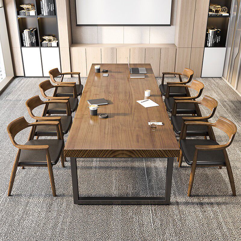 Nordic Solid Conference Long Table Strip Table Company Desk Brief Modern Strip Bench Notebook Computer Desk