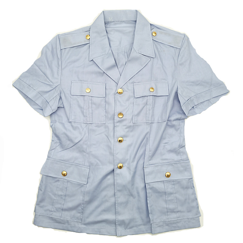 Stock old fashioned 87 empty cadres short sleeve shirt four pockets cotton card shirt collection Multi-pocket shirt