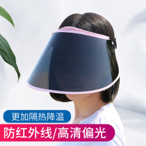 Polarizing sun hat female sunscreen UV male summer cycling eye protection anti-infrared heat insulation face sun hat