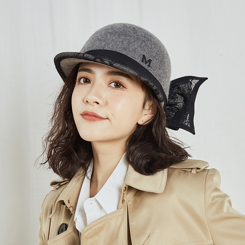 Fashion retro autumn winter hat tide female wool whisker, duck tongue dome knight Englen equestrian cap