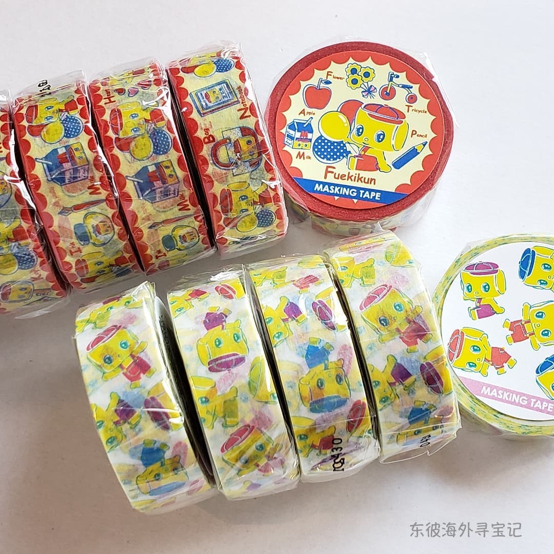 (spot) Fueki not easily burnt with small yellow duck qualified stationery Showa and paper adhesive tape hand account material whole roll