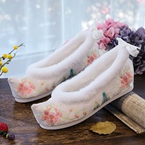 Lingxiao new gush autumn winter warmth Old Beijing cloth shoes embroidered cotton shoes Handmade with internal heightening teething