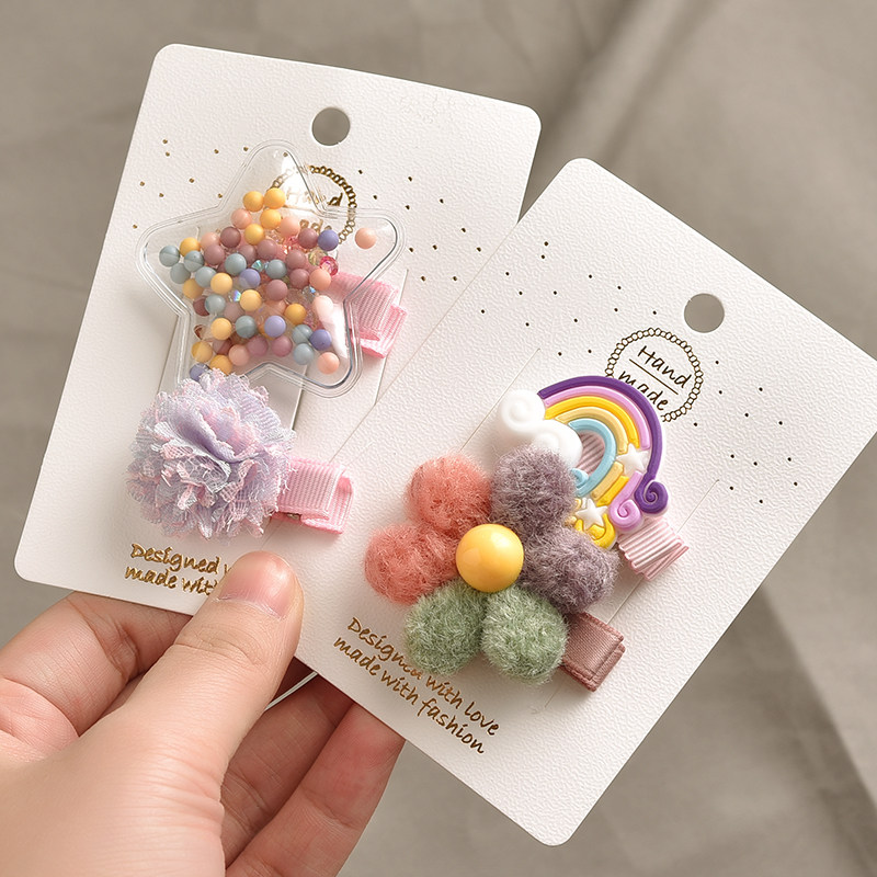 South Korean children hair clip headgear Girl's Hair Clip Baby No injuries Hair Clip Cute Cartoon Side Clip Hairpin