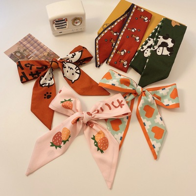 儿童丝巾发带蝴蝶结飘带头饰小女孩扎头绑发饰公主潮流百搭领巾